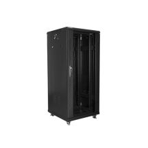 Lanberg FF01-6627-12B Rack Cabinet (27U; 19''; 1390mm / 600mm / 600 mm; floor-standing; Glass; 800 kg; black)