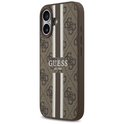 2. Guess 4G Printed Stripes MagSafe case for iPhone 17 - brown