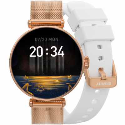 Smartwatch Gravity Rose Gold White 2 Straps GT26-2