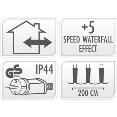 28. CHRISTMAS TREE LIGHTS LIGHT CURTAIN WATERFALL OUTDOOR 220 LED COOL WHITE 5 SPEEDS