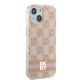 4. DKNY IML Checkered Mono Pattern & Printed Stripes MagSafe case for iPhone 15 / 14 / 13 - pink