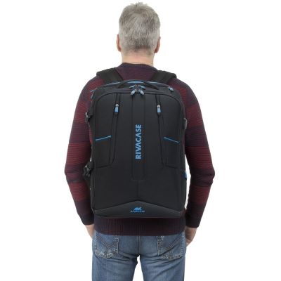 8. RIVACASE BACKPACK FOR LAPTOP FOR GAMERS 17.3" BORNEO, BLACK, GAMING, MADE OF WATERPROOF MATERIAL