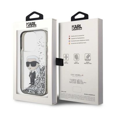 8. Karl Lagerfeld Liquid Glitter Ikonik case for iPhone 15 Pro - transparent