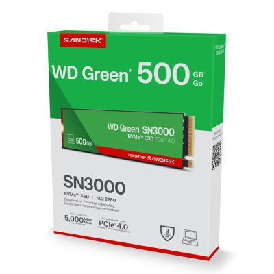 9. WD Green SN3000 500GB M.2 NVMe WDS500G4G0E SSD
