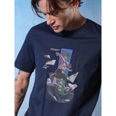 4. Men's regular printed T-shirt 4F 4FRSS26TTSHM3659-31S