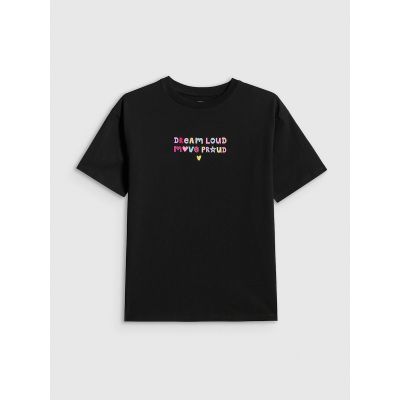 7. Girls' loose T-shirt with print 4F 4FJRSS26TTSHF4137-20S