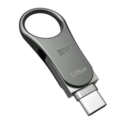 6. Pendrive Silicon Power Mobile C80 128GB Dual USB 3.1/Type-C Silver (SP128GBUC3C80V1S)