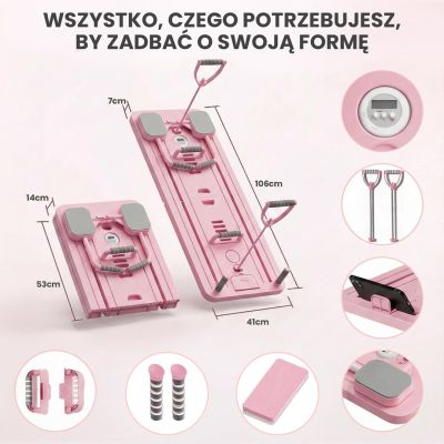 10. Extralink | Pilates Board | pink, reformer for abdominal exercises and push-ups