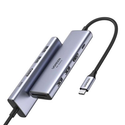 2. Ugreen 6in1 Multifunctional USB Type C HUB - 2x USB 3.2 Gen 1 / HDMI 4K 60Hz / SD and TF Card Reader / USB Type C PD 100W Gray (60384 CM511)