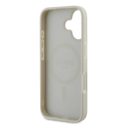 7. Guess Peony Script Logo MagSafe iPhone 16 Case - White
