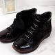 13. Women’s black insulated leather ankle boots with print, Filippo