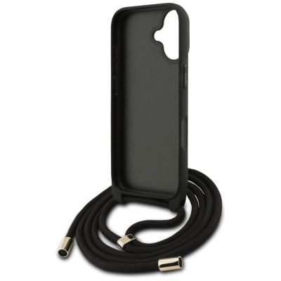 6. Guess 4G Big Logo Cord Stap Crossbody Case for iPhone 17 - Black