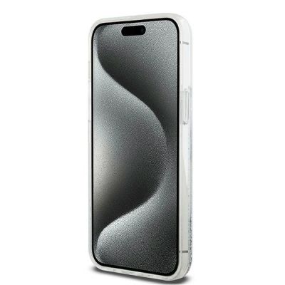 5. DKNY Liquid Glitter Big Logo Case for iPhone 15 Pro Max - White