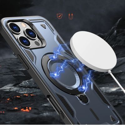 4. Hybrid Armor Trendy Case with MagSafe for iPhone 16 Pro Max - Blue