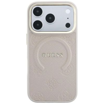3. Guess Saffiano Peony & Ring MagSafe case for iPhone 17 Pro / 18 Pro - pink