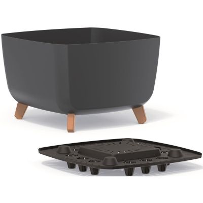 10. GRACIA SQUARE FLOWERPOT 29x29CM ANTHRACITE