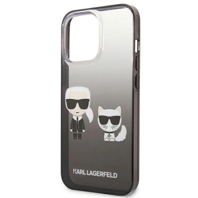 6. Karl Lagerfeld Gradient Ikonik Karl&Choupette Case for iPhone 13 Pro / iPhone 13 - Black