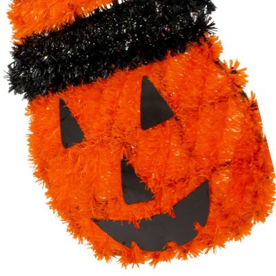 8. DECORATIVE PUMPKIN FIGURE 35CM HALLOWEEN ORANGE STRIP