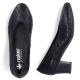 12. Women's leather pumps with a low heel, black Rieker 44650-05