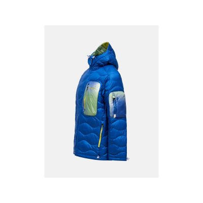 3. Men's down jacket PEAK PERFORMANCE M Helium Aop Utility Down Hood blue