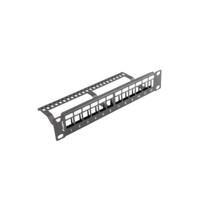 8. LANBERG PATCH PANEL BLANK 12 PORT 1U 10" WITH ORGANIZER FOR KEYSTONE MODULES BLACK PPKS-9112-B