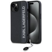 Karl Lagerfeld Saffiano Rhinestones & Charm case for iPhone 15 / 14 / 13 - black