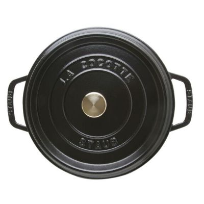 4. Staub Round Cast Iron Pot - 3.8 ltr, Black