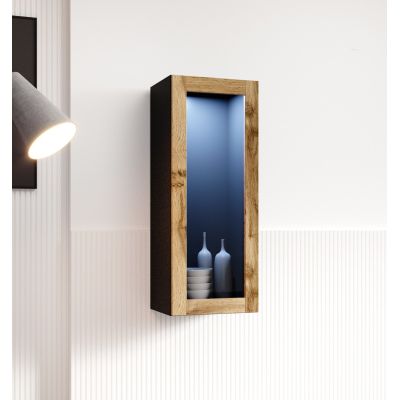 3. VIGO '90' display cabinet, glass 90/35/32, black/wotan oak