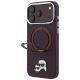 2. Karl Lagerfeld with Ring Stand 360 Karl & Choupette Heads Pin MagSafe case for iPhone 18 Pro / 17 Pro - burgundy