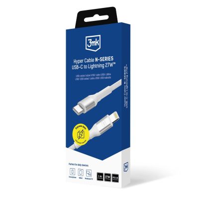 8. 3mk Hyper Cable N-SERIES USB-C / Lightning 1m PD 3.0 9V / 3A 27W - white
