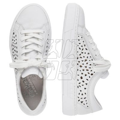 9. Rieker W RKR641 white comfortable leather shoes