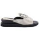 Women's silver low wedge flip-flops M.Daszyński MR2267-7
