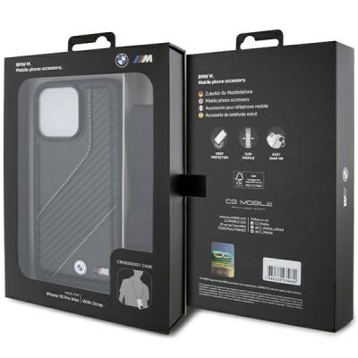 7. BMW M Edition Carbon Stripe & Strap case for iPhone 15 Pro Max - black