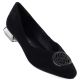 2. Women's ballerinas with decorative heels, black Potocki SZ12770
