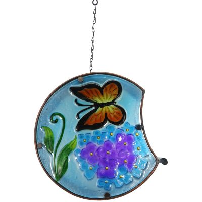 GARDEN DECORATION 22.5x8x22CM STAINED GLASS HANGING LANTERN