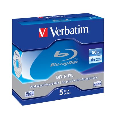 Verbatim 43748 BDR board (50GB; 6x; 5pcs; Slim Case)