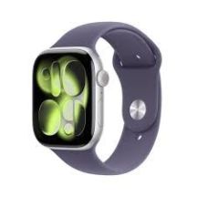 Apple Watch Series 11 GPS 46mm Silver Aluminum Case with Purple Fog Sport Band - M/L