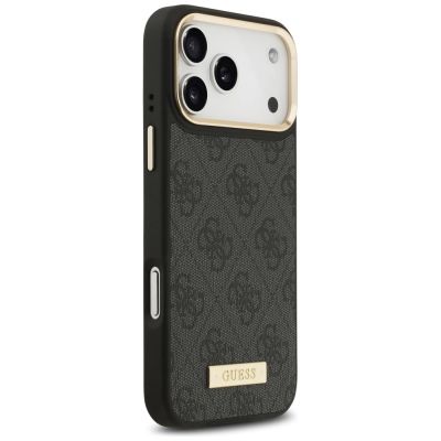 4. Guess 4G Logo Plate MagSafe Case for iPhone 17 Pro Max - Black