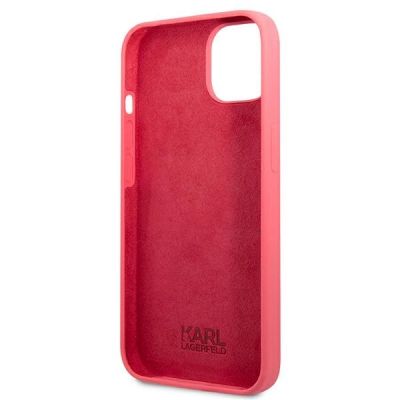 7. Karl Lagerfeld Silicone Plaque Case for iPhone 13 mini - Fuchsia