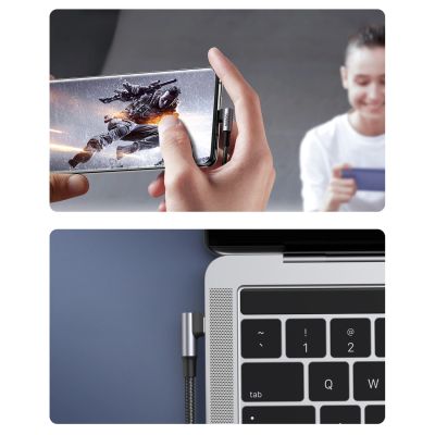 5. Ugreen US334 70645 USB-C (angled) / USB-C (straight) cable 100W PD 2m - black