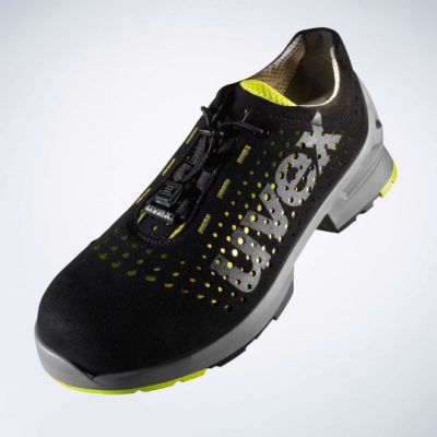 2. Uvex 85438 safety shoes size 43 PUR sole W11, Black, Lime