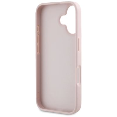 7. Guess Grained Big 4G Logo Small Classic Logo case for iPhone 16 - pink