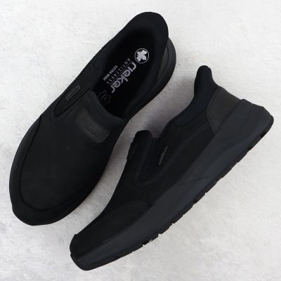 10. Men’s Waterproof Leather Slip-On Shoes, Black Rieker 06052-00
