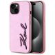 Karl Lagerfeld Wrinkled Metal Signature iPhone 15 Case - Pink