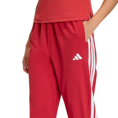 4. adidas Train Essentials 3-Stripes Woven Women's Pants Red KF8554