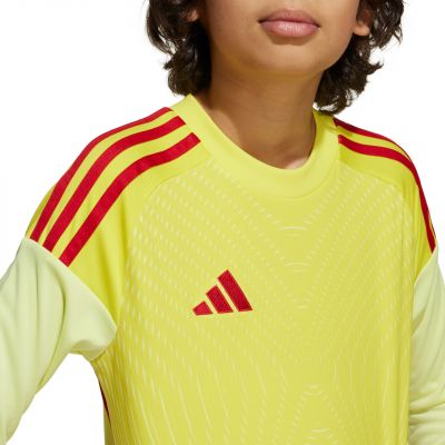 7. adidas Tiro 25 Competition Long Sleeve Kids' Goalkeeper Jersey Yellow and Red KJN2020