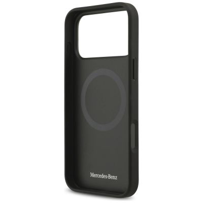 10. Mercedes Leather Large Laurel Leave MagSafe Case for iPhone 17 Pro Max - Black and Gray