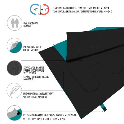 3. NC2001 Blue Double Sleeping Bag NILS CAMP