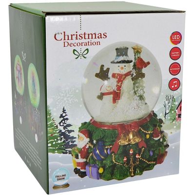 7. LED SNOW GLOBE WITH MUSIC, 8 MELODIES, 16.5 × 13 × 12 CM, SNOWMAN