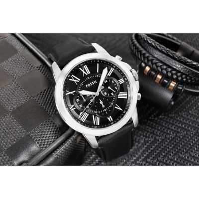 5. FOSSIL Grant Leather Men's Watch FS4812 + BOX
